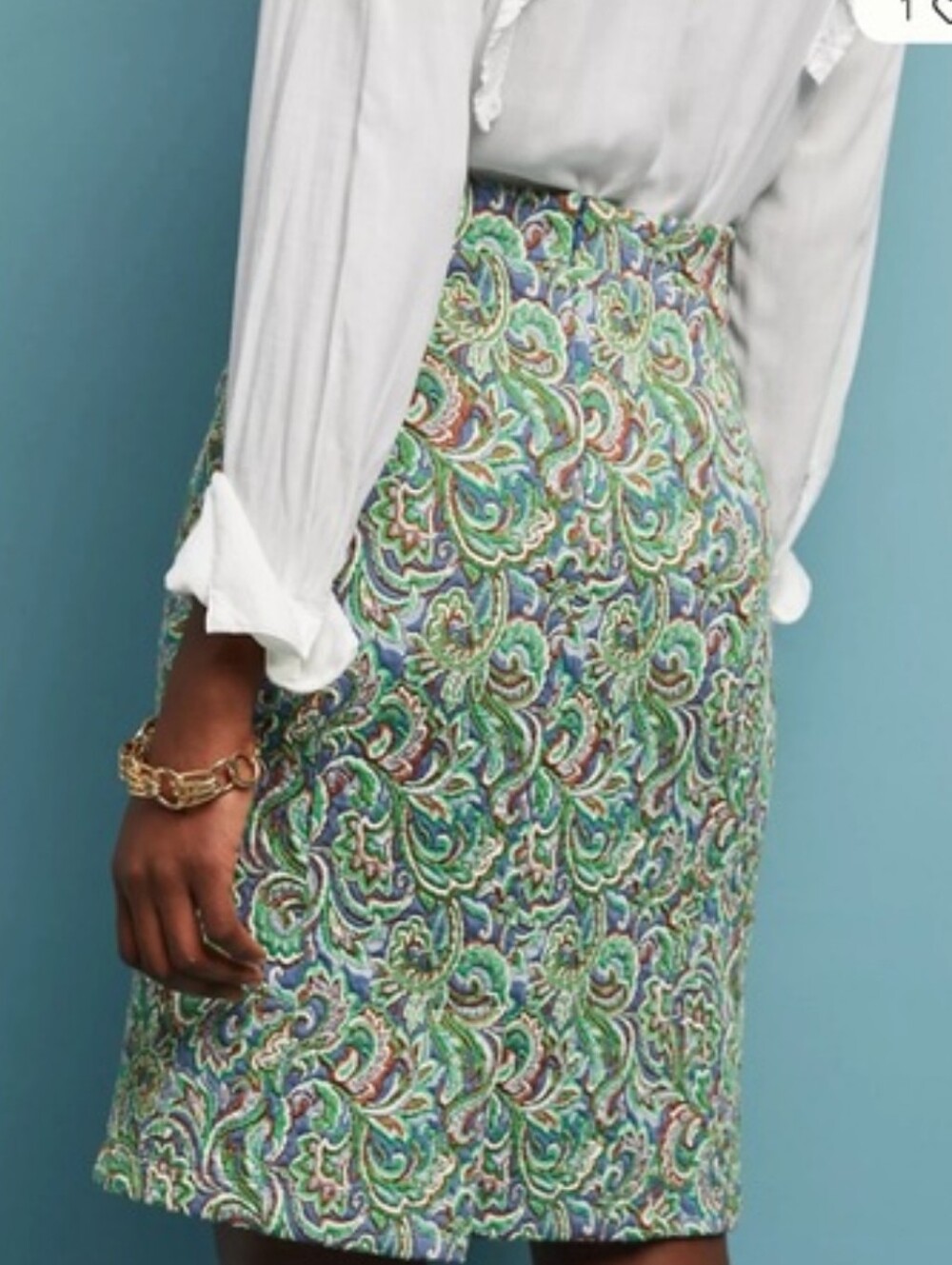 Maeve Green Paisley Sleeveless Shell and Skirt Set - Picture 10 of 15